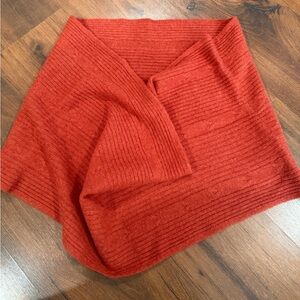 MARTHA STEWART 100% Cashmere Infinity Scarf Orange color